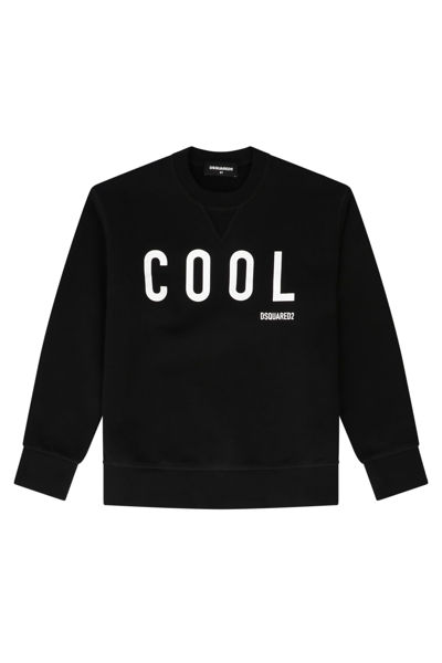 Dsquared2 Kids' Cotton Crew-neck Sweatshirt In Black
