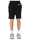 Moschino Logo-print Detail Shorts In Black