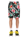 Moschino "hibiscus" Bermuda In Black