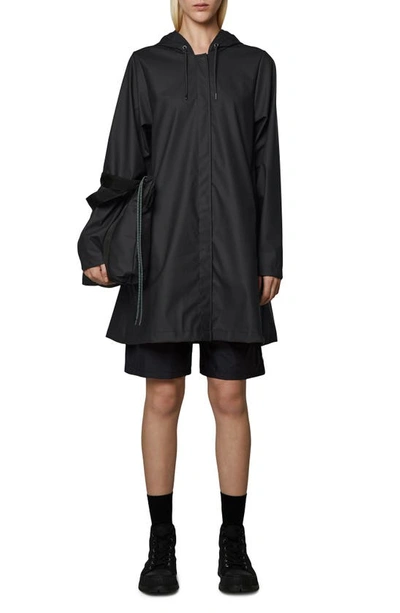 Rains Waterproof Hooded Rain Jacket In Black