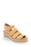 Sorel Joanie Iii Ankle Strap Wedge Platform Sandal In Faded Spark White