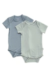 Kyte Baby Assorted 2-pack Bodysuits In Fog/ Slate