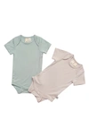 Kyte Baby Assorted 2-pack Bodysuits In Sage/ Oat