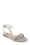 Jewel Badgley Mischka Daria Ankle Strap Sandal In Silver