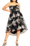 CITY CHIC AMBROSIA FIT & FLARE SEQUIN FLORAL DRESS