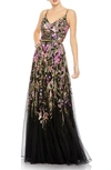 MAC DUGGAL V-NECK SEQUIN COLUMN GOWN