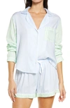 Rails Kellen Striped Long Sleeve Shorts Pajama Set In Mixed Lagoon Stripe