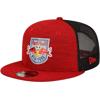 NEW ERA NEW ERA RED NEW YORK RED BULLS KICK-OFF 9FIFTY TRUCKER SNAPBACK HAT