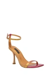 Nine West Yess Ankle Strap Sandal In Metallic Orange/ Pink Ombre