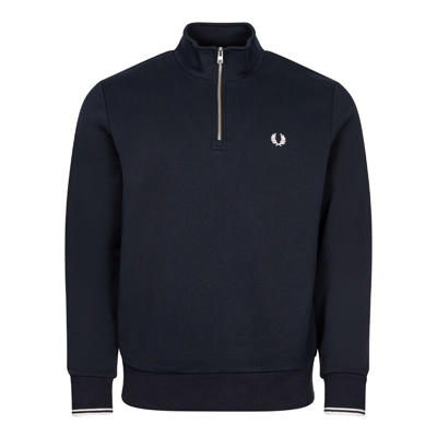 Fred Perry Half Zip Sweat - Navy In Blue