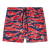 Moncler Patterned Drawstring Swim Shorts In Red
