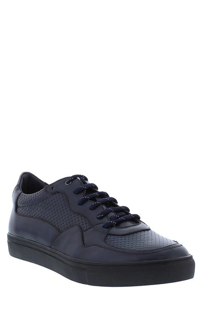 Zanzara Brando Leather Sneaker In Navy
