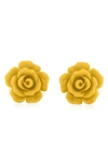 Bling Jewelry 3d Rose Stud Earrings In Gold