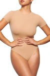 Skims Fits Everybody T-shirt Bodysuit In Clay