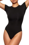 Skims Fits Everybody T-shirt Bodysuit In Onyx