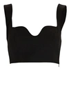 Mara Hoffman Jini Cropped Shirred Tencel™ Lyocell And Linen-blend Top In Black
