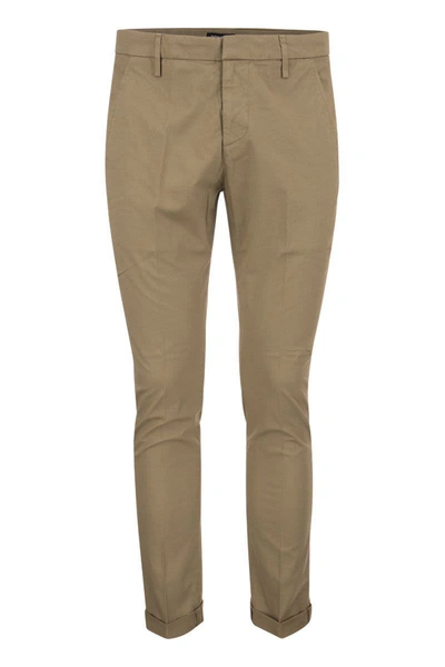 Dondup Mid-rise Slim-fit Trousers In Beige
