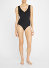 Eres Hold Up Plunge V-neck One-piece Swimsuit In Noir