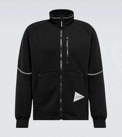 And Wander Polartec Power Air Technical-jersey Jacket In Black