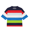 Palm Angels Boy's Logo Striped Jersey T-shirt In Multicolor White