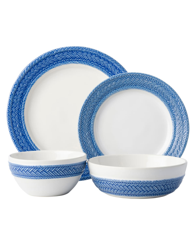 Juliska 4-piece Le Panier Delft Blue Dinnerware Place Setting In Whitewash/delft Blue