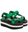 Marni Crystal-embellished Platform Sandals In Garden Green