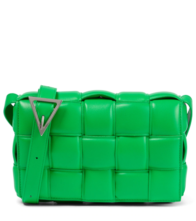 Bottega Veneta Cassette Padded Intrecciato Leather Shoulder Bag In Green