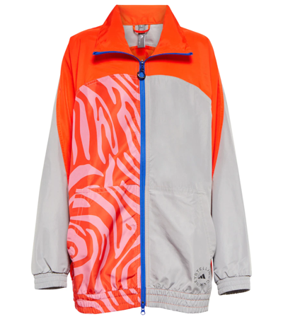 Adidas By Stella Mccartney Colourblocked Technical Jacket In Orange