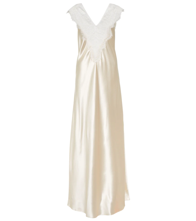 Co Bridal Lace And Silk Gown In Ivory