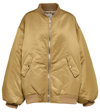 The Frankie Shop Astra Oversized Shell Bomber Jacket In Olive