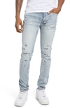 Ksubi Van Winkle Fire Patch Punk Blu Skinny Jeans In Denim