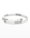 Lagos Sterling Silver White Ceramic Bead Coil Bracelet In Ss 18k