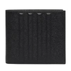 Thom Browne 4-bar Embossing Grosgrain Tab Detail Pebble Grain Leather Bifold Wallet In Black