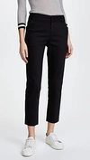 Alice And Olivia Stacey Slim Stretch Cotton Blend Trousers In Black