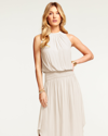 Ramy Brook Audrey Smocked Midi Dress In Sandstone