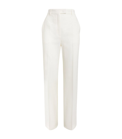 Max Mara Carina Straight-leg Linen Trousers In White