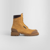 Palm Angels Brown Lace-up Suede Combat Boots In Beige