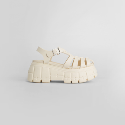 Miu Miu Fisherman Platform Sandals In Avorio