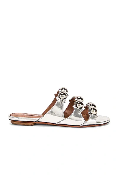 Alaïa Mirror Bombe Sandals In Argent