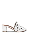 Alaïa Women's Laser-cut Leather Mules In Blanc Casse