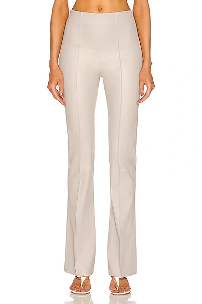 Remain Floral Bootcut Leather Pant In Dove Grey