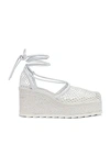 Bottega Veneta Stretch Lace Up Espadrilles In White