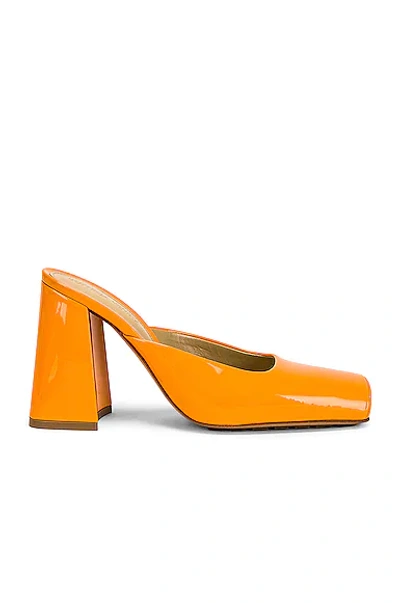 Bottega Veneta Tower Square Toe Mule Pumps In Tangerine