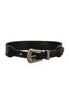 Saint Laurent Folk Buckle Belt In Nero