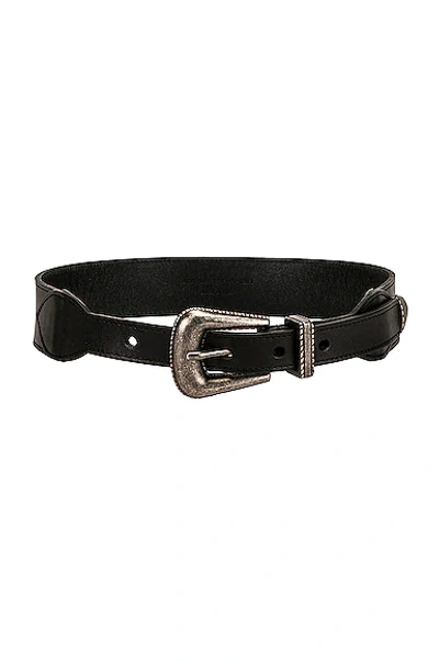 Saint Laurent Folk Buckle Belt In Nero