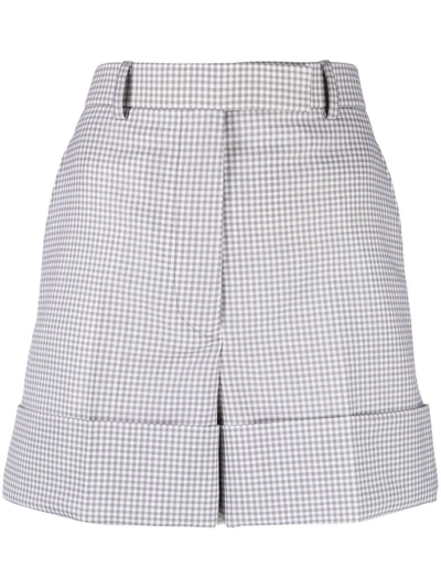 Thom Browne Check-pattern Tailored Shorts In Grey