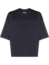 Studio Nicholson Crew Neck Oversized T-shirt In Blue