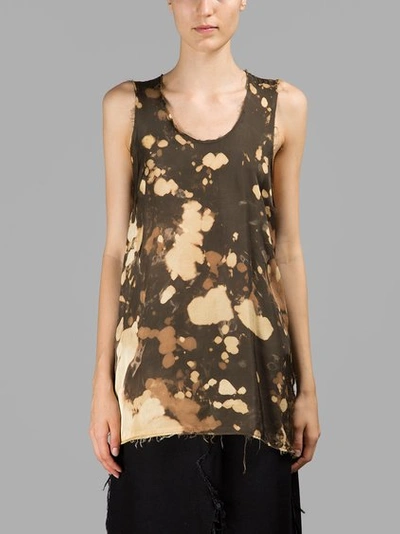 Damir Doma Bleached Washed Satin Tank Top In Military Green