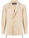 Jacquemus La Vesta Pacalo Cotton Blend Jacket In Braun