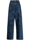 Ports V All-over Graffiti Print Jeans In Blue